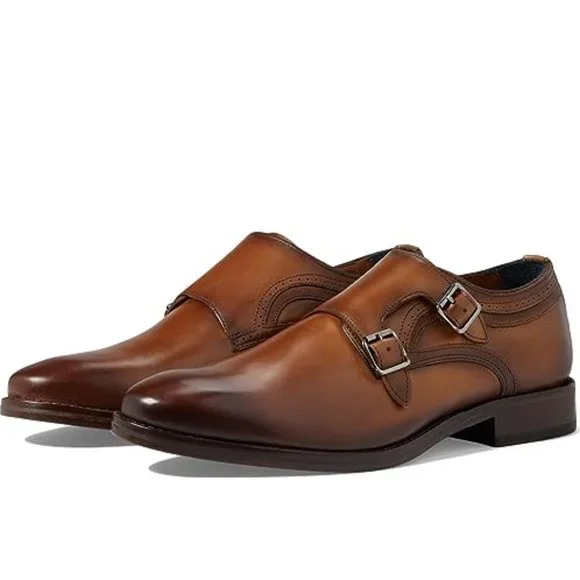 Bashwood Handmade Brown leather Double Monk Shoes